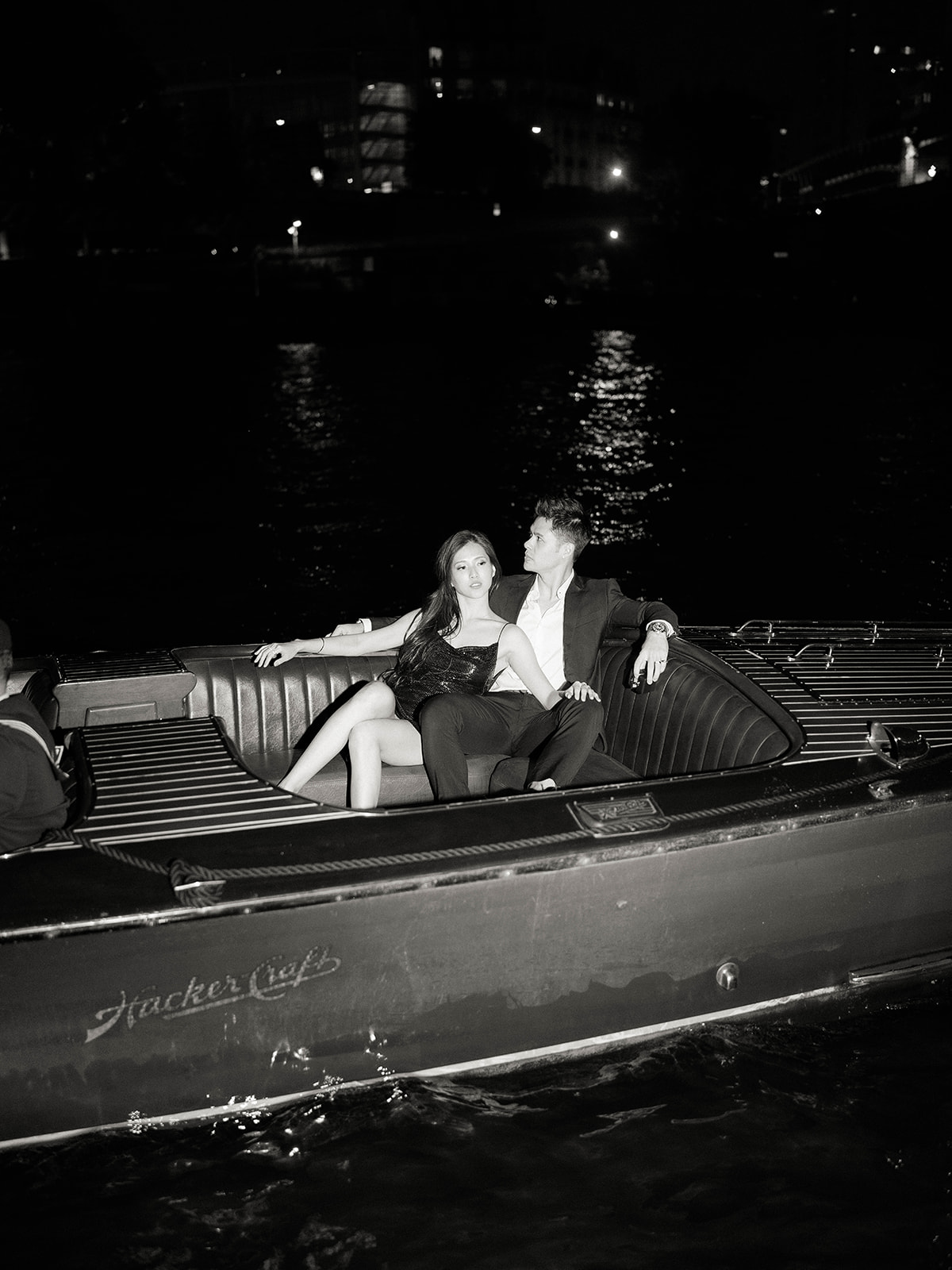 Editorial evening portrait inspiration for a luxury engagement session in Paris